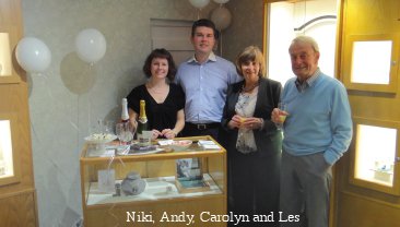 NIki, Andy, Carolyn and Les in the Wedding Room