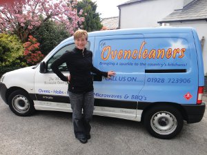 Lorraine pictured with her ovencleaners van